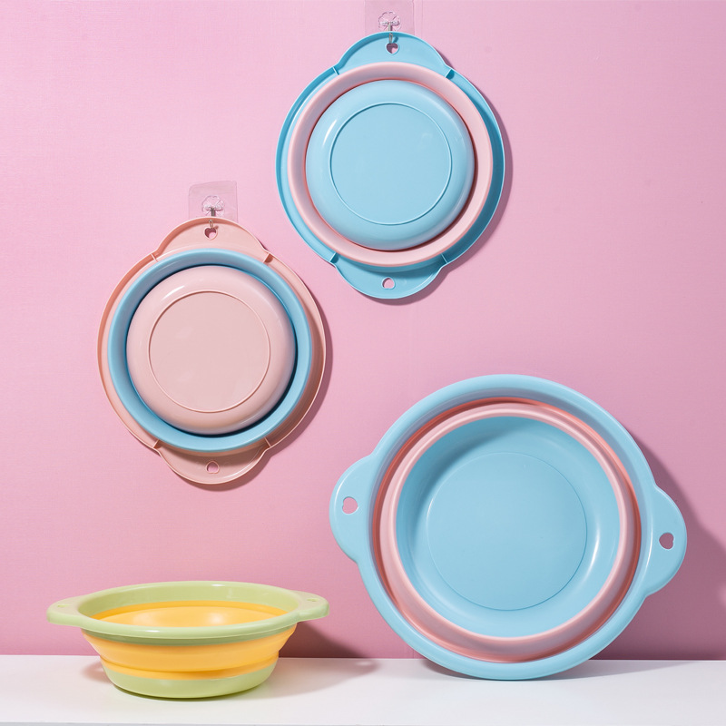 F431 Portable folding Washbasin Household Hanging Plastic basin folding foot washing Basin