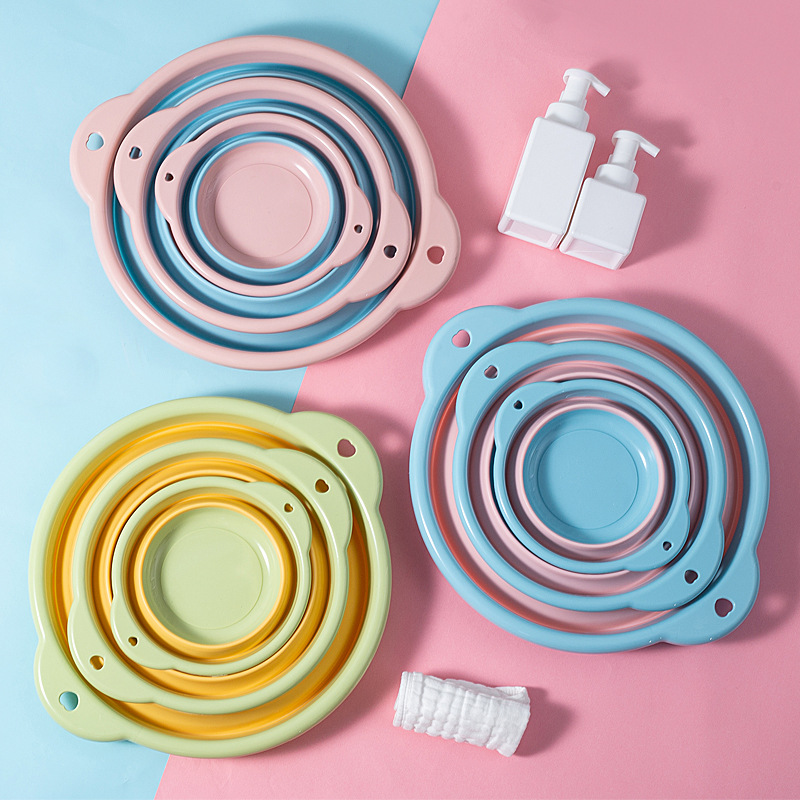 F431 Portable folding Washbasin Household Hanging Plastic basin folding foot washing Basin