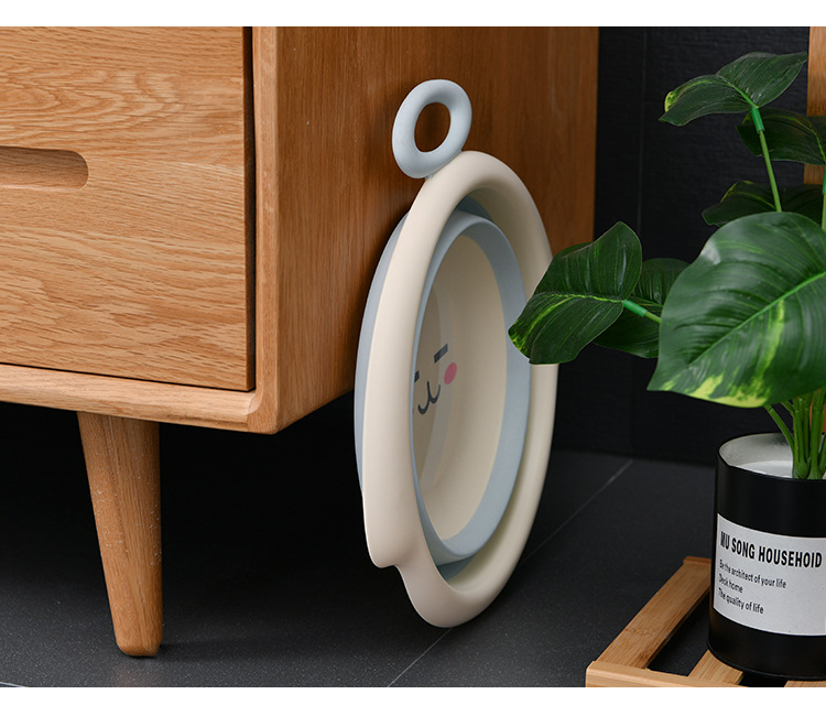Children's Cartoon Smile Folding Basin Portable Travel Plastic Basin Easy to Carry and Not Easy to Deform Washbasin Children's Cartoon Smile Folding Basin Portable Travel Plastic Basin Easy to Carry and Not Easy to Deform Washbasin