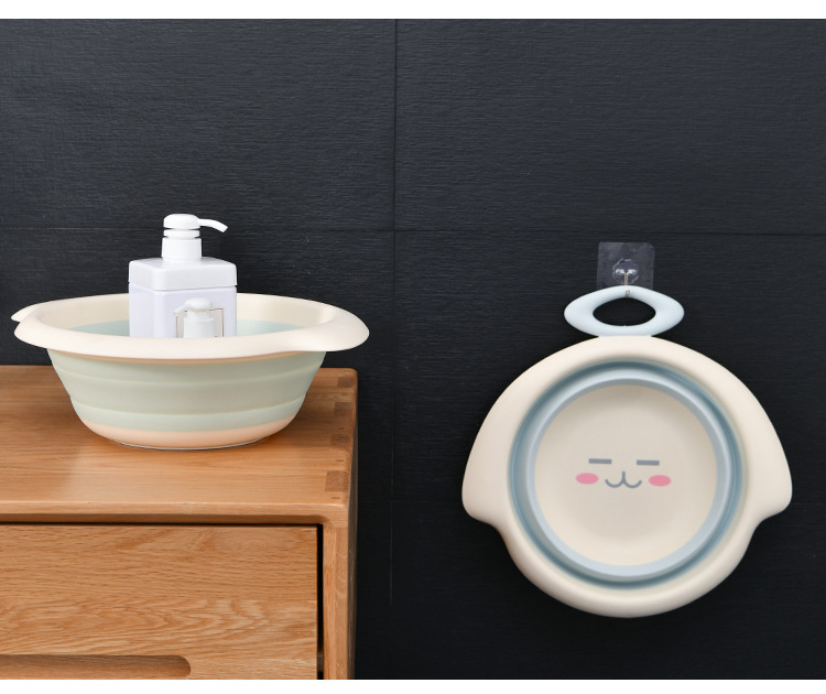 Children's Cartoon Smile Folding Basin Portable Travel Plastic Basin Easy to Carry and Not Easy to Deform Washbasin Children's Cartoon Smile Folding Basin Portable Travel Plastic Basin Easy to Carry and Not Easy to Deform Washbasin