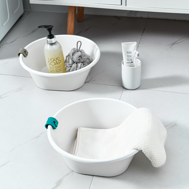 Factory Direct Sales Home Creative Simple Washbasin Extra Thick Band Ear Wall Hanging Washbasin for Student Dormitory Plastic Basin