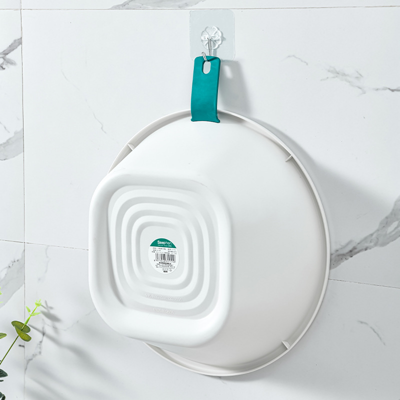 Factory Direct Sales Home Creative Simple Washbasin Extra Thick Band Ear Wall Hanging Washbasin for Student Dormitory Plastic Basin