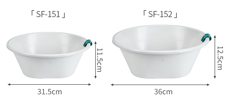 Factory Direct Sales Home Creative Simple Washbasin Extra Thick Band Ear Wall Hanging Washbasin for Student Dormitory Plastic Basin