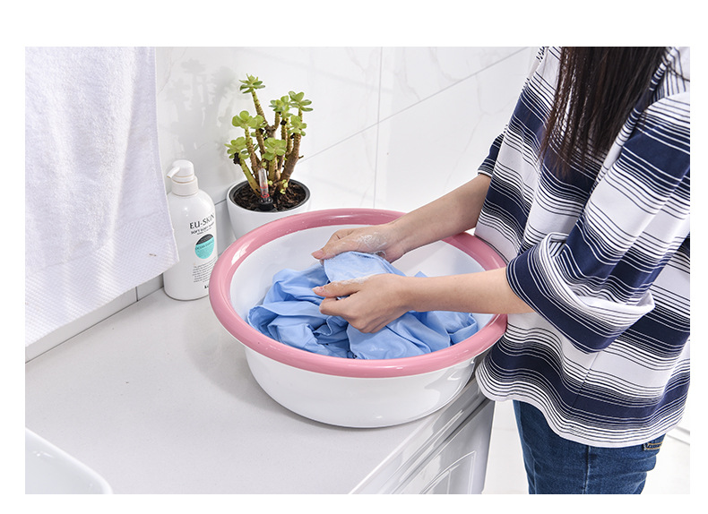 Double color ring basin plastic basin household washbasin Student Washwash basin
