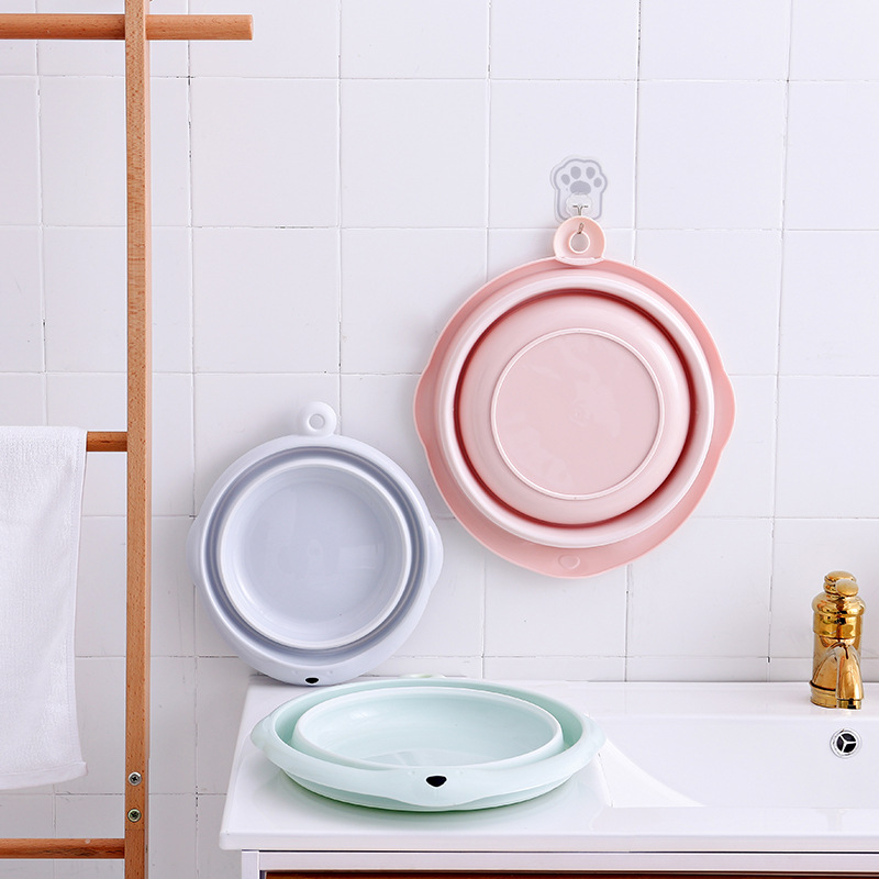 Wholesale Children's Folding Basin Plastic Basin Hanging Baby Washbasin Daily Necessities