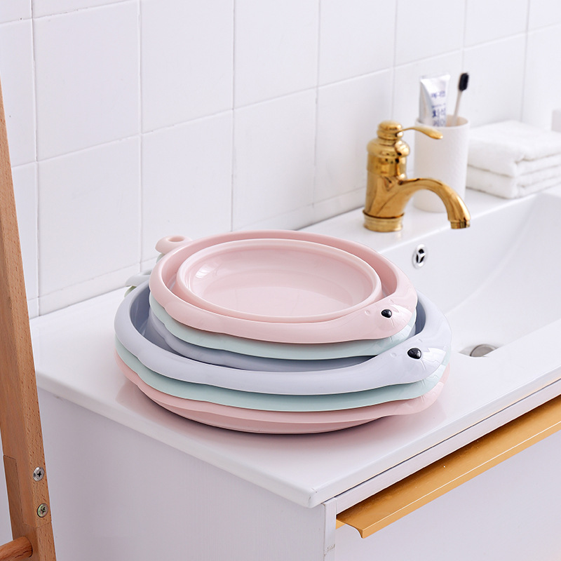 Wholesale Children's Folding Basin Plastic Basin Hanging Baby Washbasin Daily Necessities