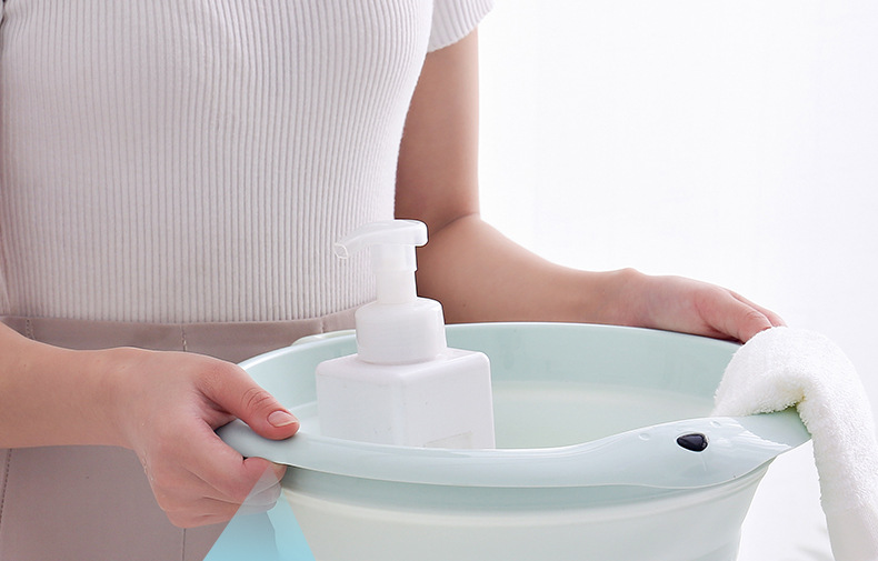 Wholesale Children's Folding Basin Plastic Basin Hanging Baby Washbasin Daily Necessities