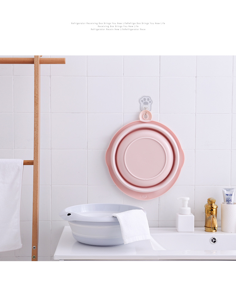 Wholesale Children's Folding Basin Plastic Basin Hanging Baby Washbasin Daily Necessities