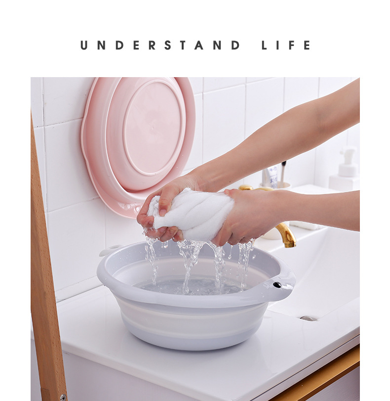 Wholesale Children's Folding Basin Plastic Basin Hanging Baby Washbasin Daily Necessities