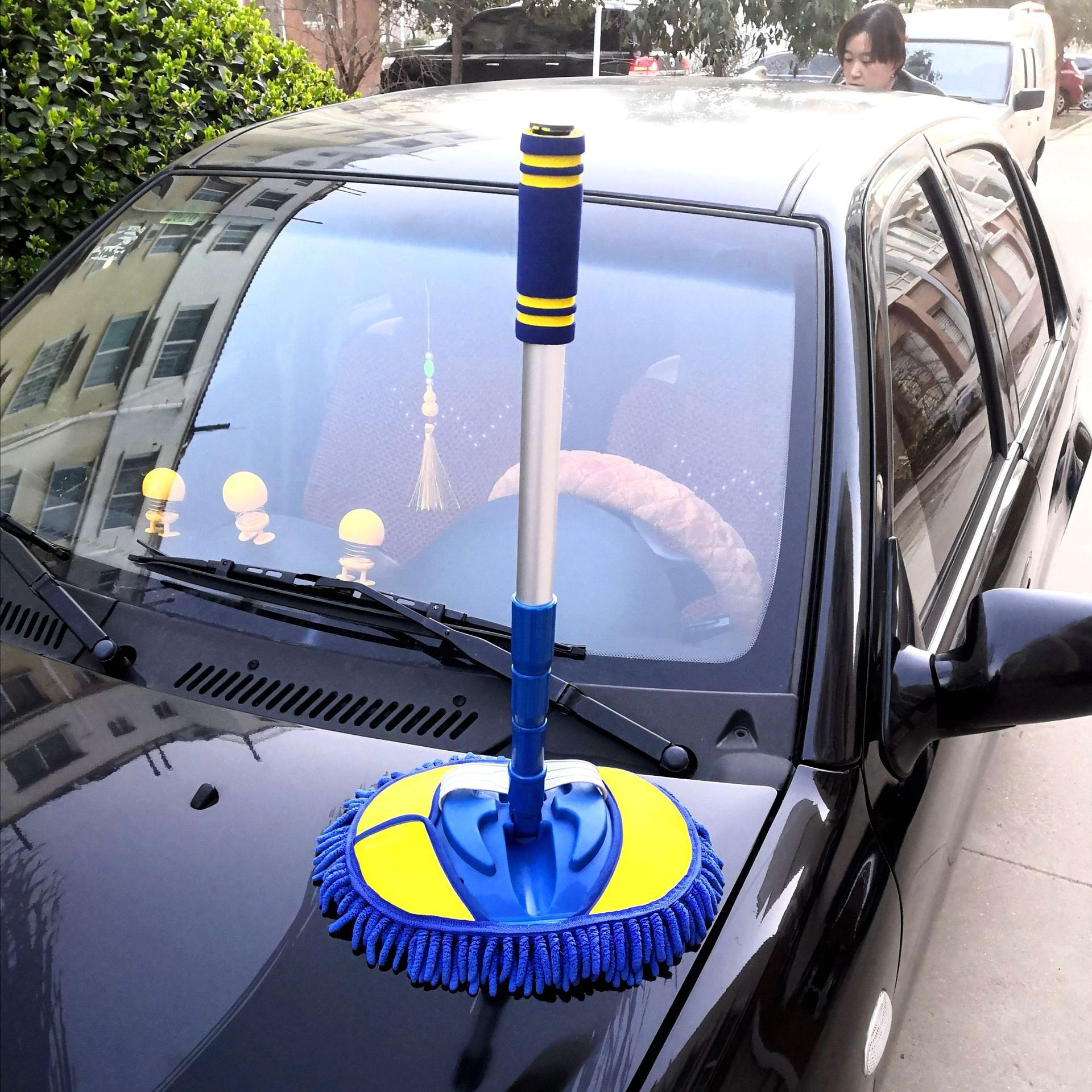 Multifunctional Chenille Car Dust Remover High-End Rotating Car Wash Mop Milk Silk Car Wash Brush Factory Direct Sales