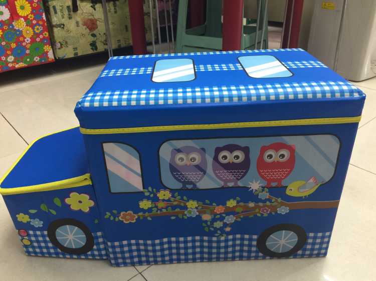 Large stool waterproof car Siamese storage stool children toy storage box folding stool sitting shoes