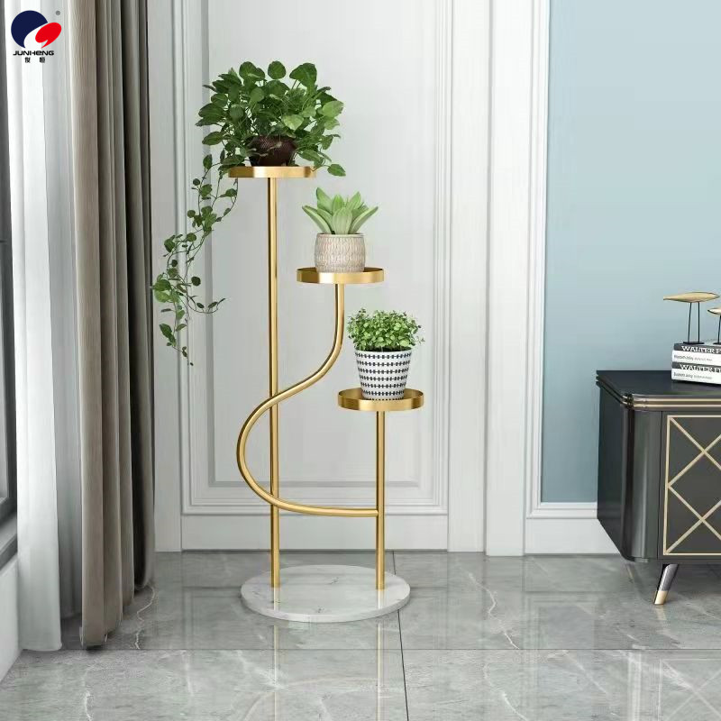 Nordic Light Luxury Iron Indoor Living Room Decoration Flower Stand Simple Balcony Jardiniere Floor Multi-Layer Green Plant Storage Rack