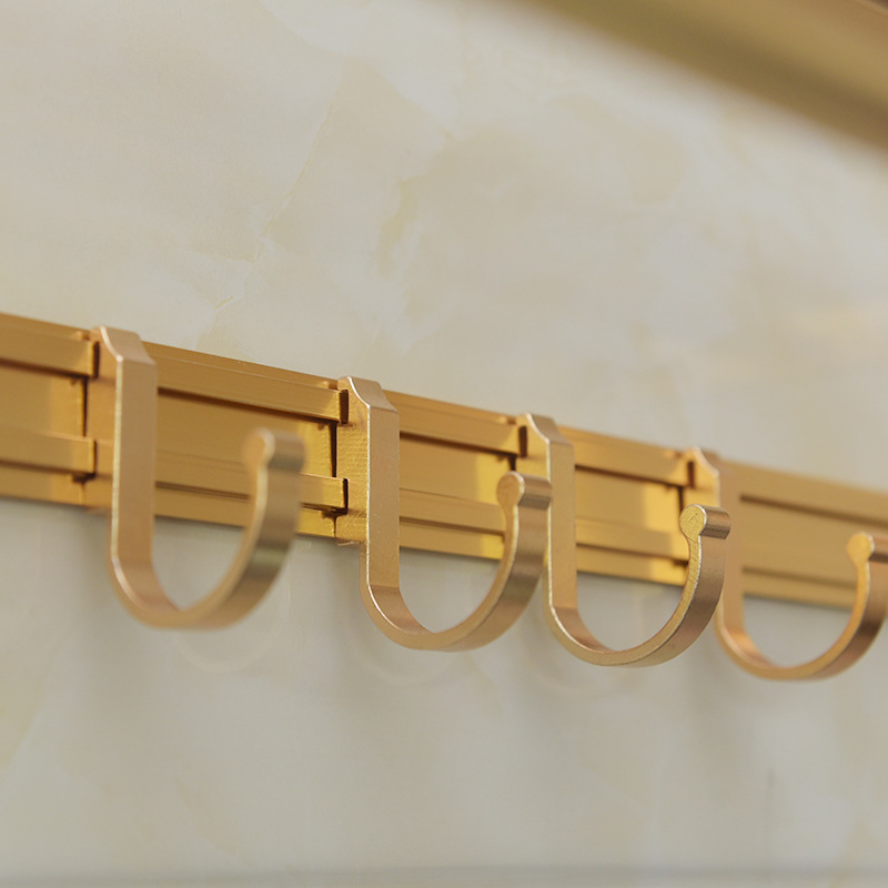 Aluminum Towel Rack Bath Towel Rack European Gold Storage Rack Bathroom Bathroom Bathroom Bathroom Pendant Set