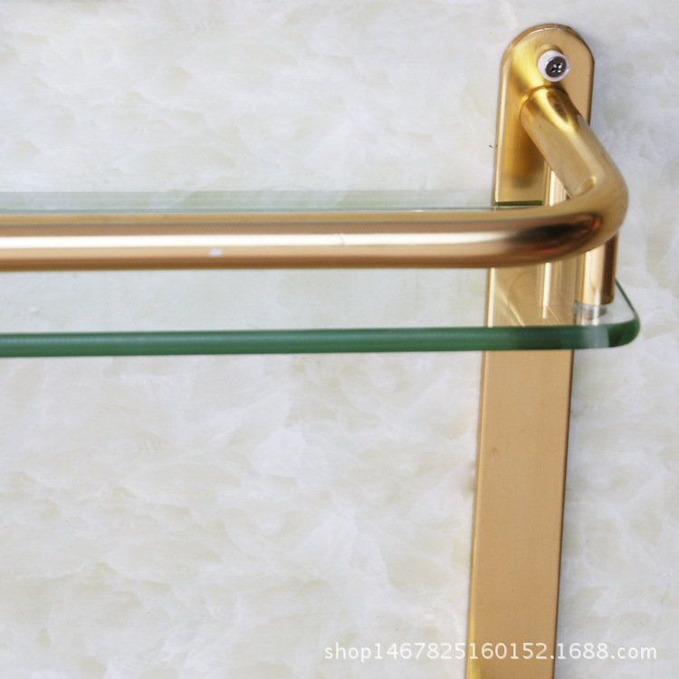 Bath Towel Rack Alumimum Vintage Towel Rack Storage Rack Luxury Gold Glass Bathroom Double-Layer Storage Rack Bath Towel Rack Alumimum Vintage Towel Rack Storage Rack Luxury Gold Glass Bathroom Double-Layer Storage Rack