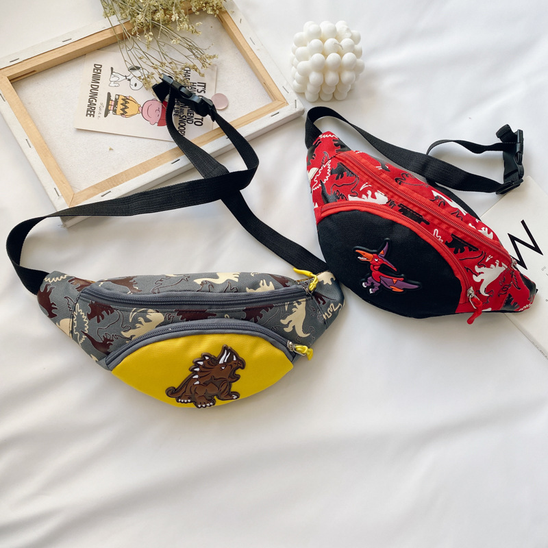 Factory Wholesale Kindergarten Baby New Cartoon Cute Dinosaur Waist Bag Boys and Girls Children Bag Crossbody Small Bag