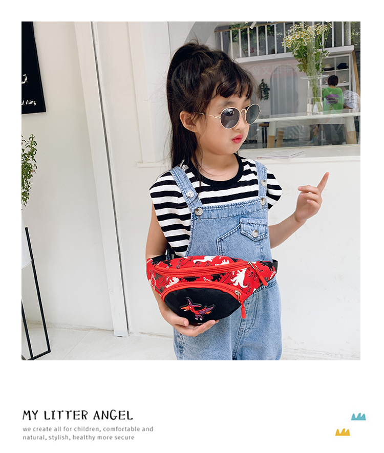 Factory Wholesale Kindergarten Baby New Cartoon Cute Dinosaur Waist Bag Boys and Girls Children Bag Crossbody Small Bag