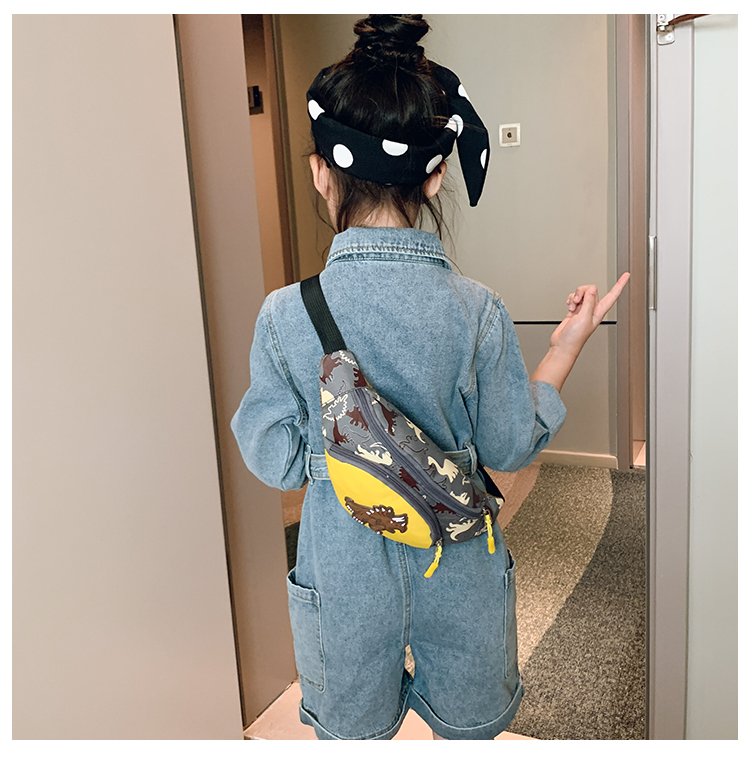 Factory Wholesale Kindergarten Baby New Cartoon Cute Dinosaur Waist Bag Boys and Girls Children Bag Crossbody Small Bag