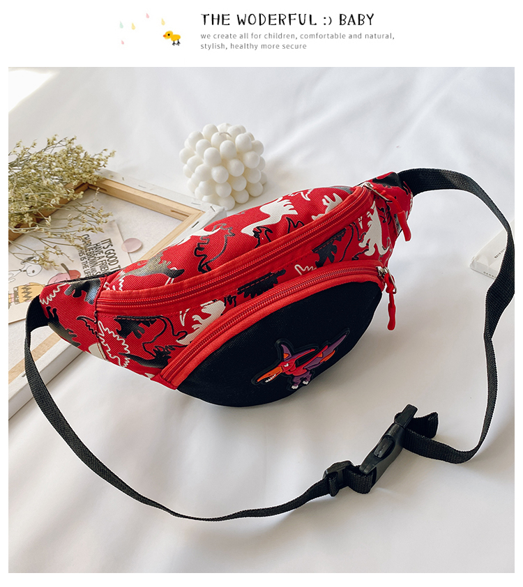 Factory Wholesale Kindergarten Baby New Cartoon Cute Dinosaur Waist Bag Boys and Girls Children Bag Crossbody Small Bag