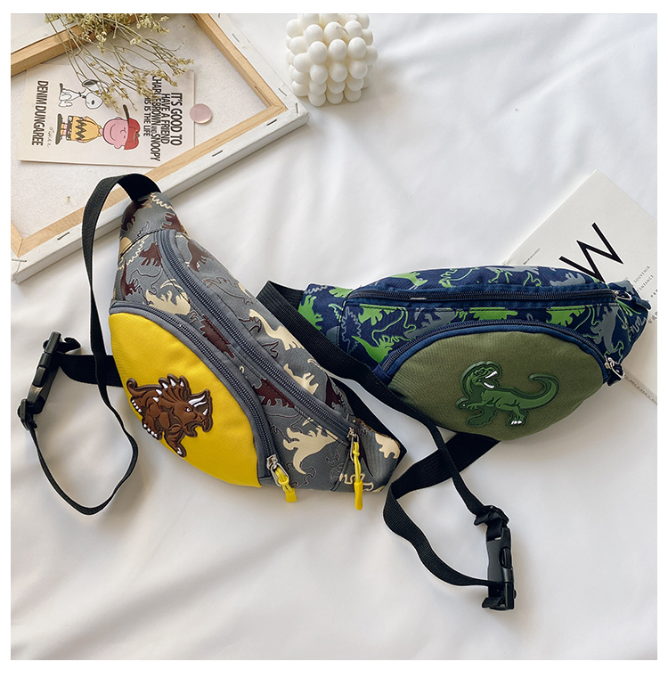 Factory Wholesale Kindergarten Baby New Cartoon Cute Dinosaur Waist Bag Boys and Girls Children Bag Crossbody Small Bag