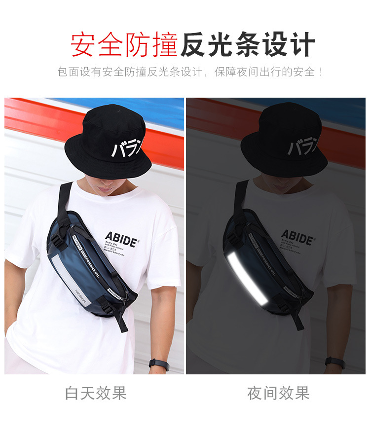New Fashion Outdoor Pocket Running Close Fit Waist Bag Reflective Stripe Chest Bag AntiTheft Mobile Phone Cashier Bag