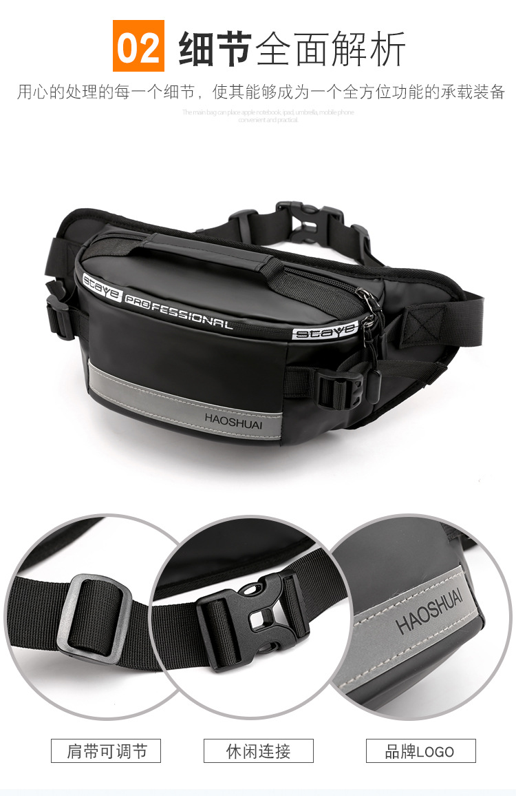 New Fashion Outdoor Pocket Running Close Fit Waist Bag Reflective Stripe Chest Bag AntiTheft Mobile Phone Cashier Bag