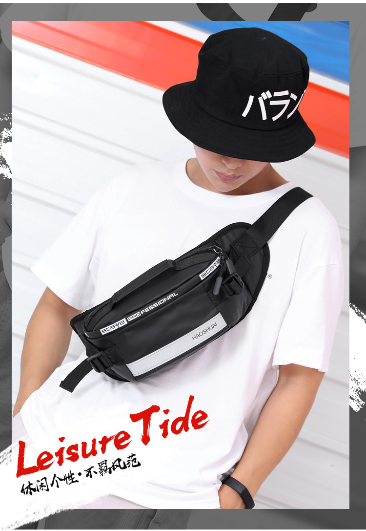 New Fashion Outdoor Pocket Running Close Fit Waist Bag Reflective Stripe Chest Bag AntiTheft Mobile Phone Cashier Bag