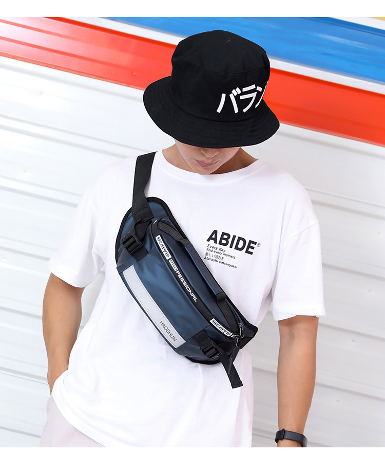 New Fashion Outdoor Pocket Running Close Fit Waist Bag Reflective Stripe Chest Bag AntiTheft Mobile Phone Cashier Bag