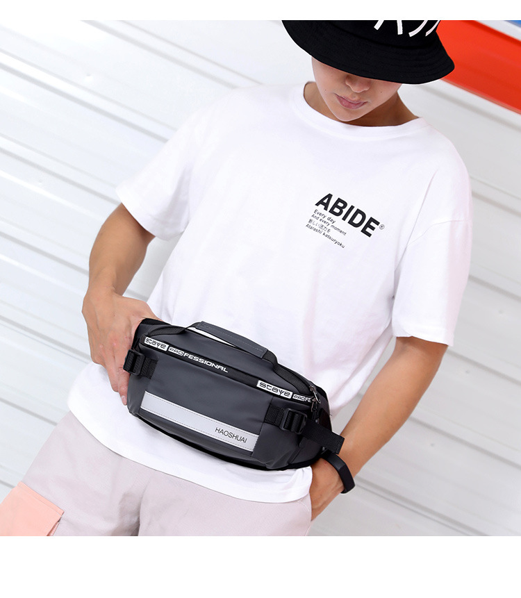 New Fashion Outdoor Pocket Running Close Fit Waist Bag Reflective Stripe Chest Bag AntiTheft Mobile Phone Cashier Bag