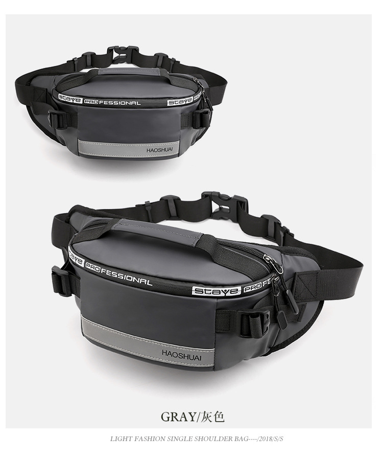New Fashion Outdoor Pocket Running Close Fit Waist Bag Reflective Stripe Chest Bag AntiTheft Mobile Phone Cashier Bag