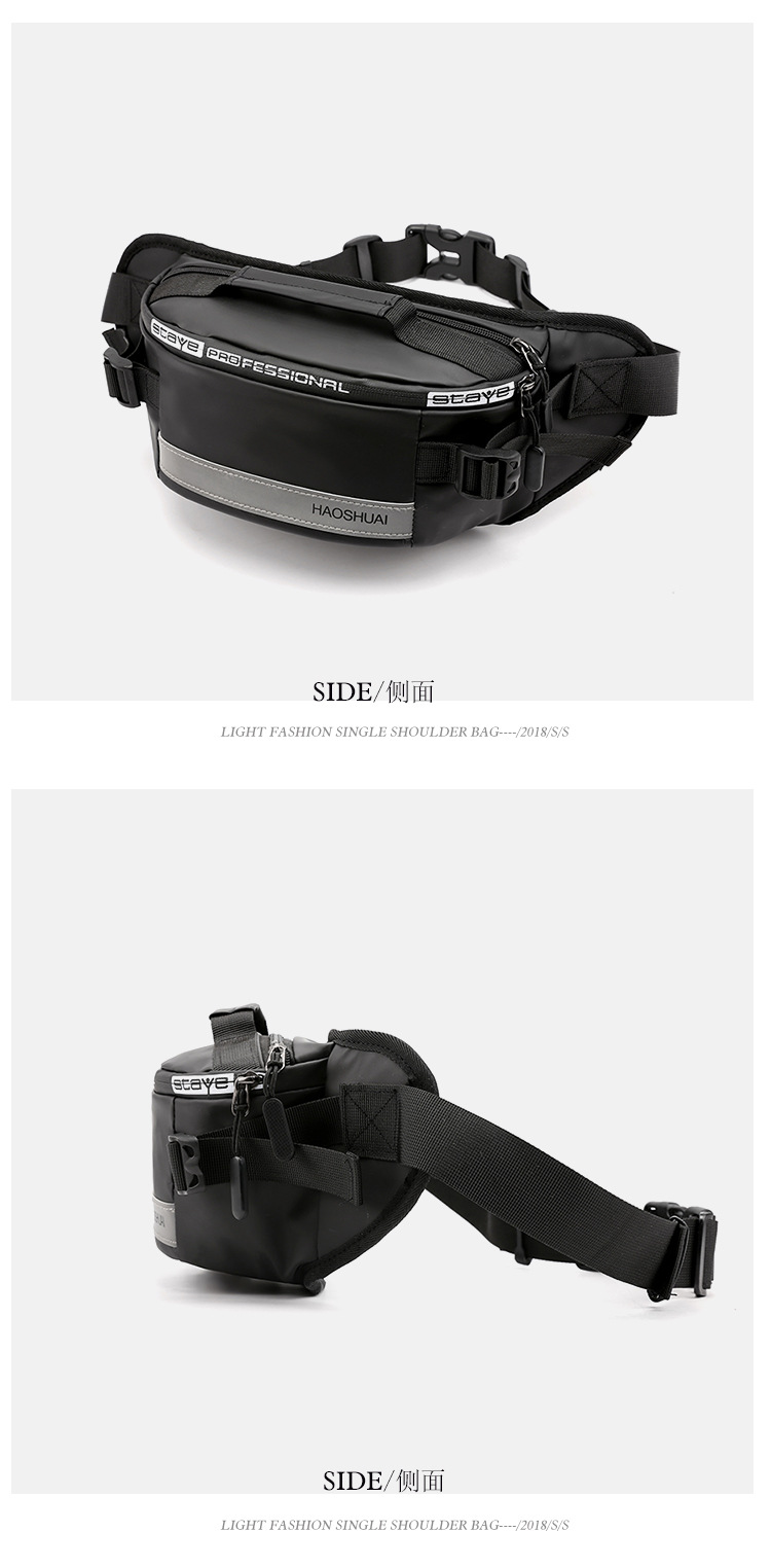 New Fashion Outdoor Pocket Running Close Fit Waist Bag Reflective Stripe Chest Bag AntiTheft Mobile Phone Cashier Bag