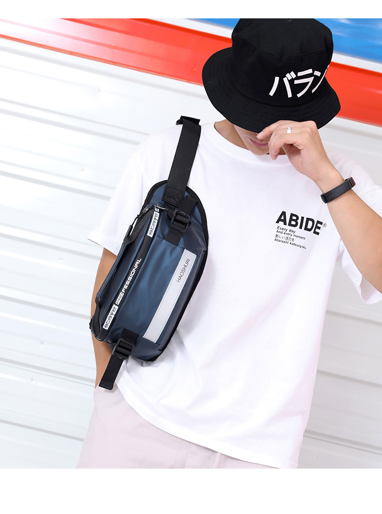New Fashion Outdoor Pocket Running Close Fit Waist Bag Reflective Stripe Chest Bag AntiTheft Mobile Phone Cashier Bag