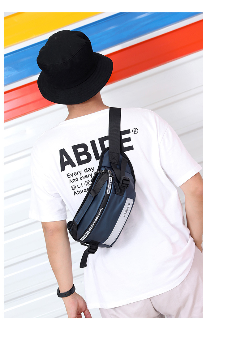 New Fashion Outdoor Pocket Running Close Fit Waist Bag Reflective Stripe Chest Bag AntiTheft Mobile Phone Cashier Bag