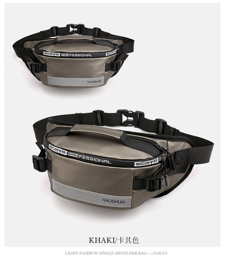 New Fashion Outdoor Pocket Running Close Fit Waist Bag Reflective Stripe Chest Bag AntiTheft Mobile Phone Cashier Bag