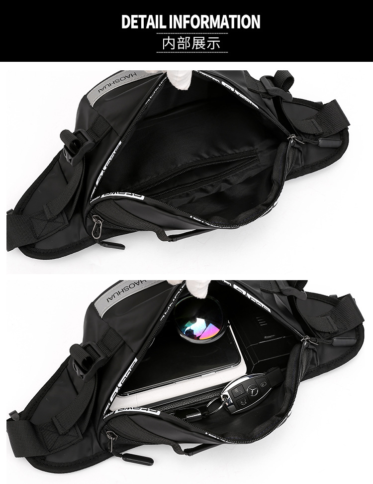 New Fashion Outdoor Pocket Running Close Fit Waist Bag Reflective Stripe Chest Bag AntiTheft Mobile Phone Cashier Bag