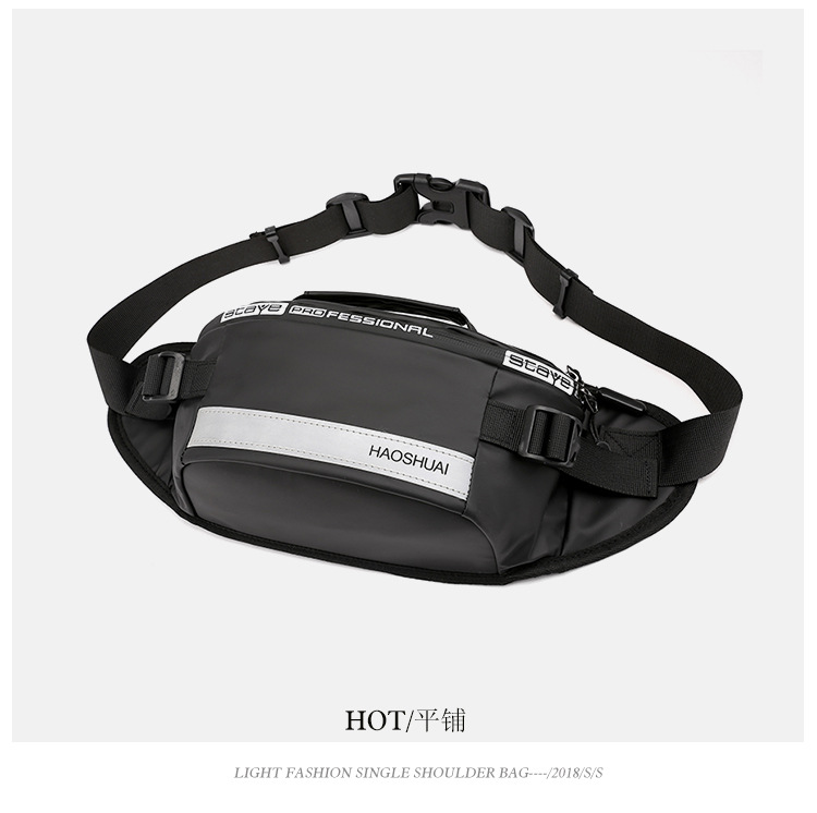 New Fashion Outdoor Pocket Running Close Fit Waist Bag Reflective Stripe Chest Bag AntiTheft Mobile Phone Cashier Bag