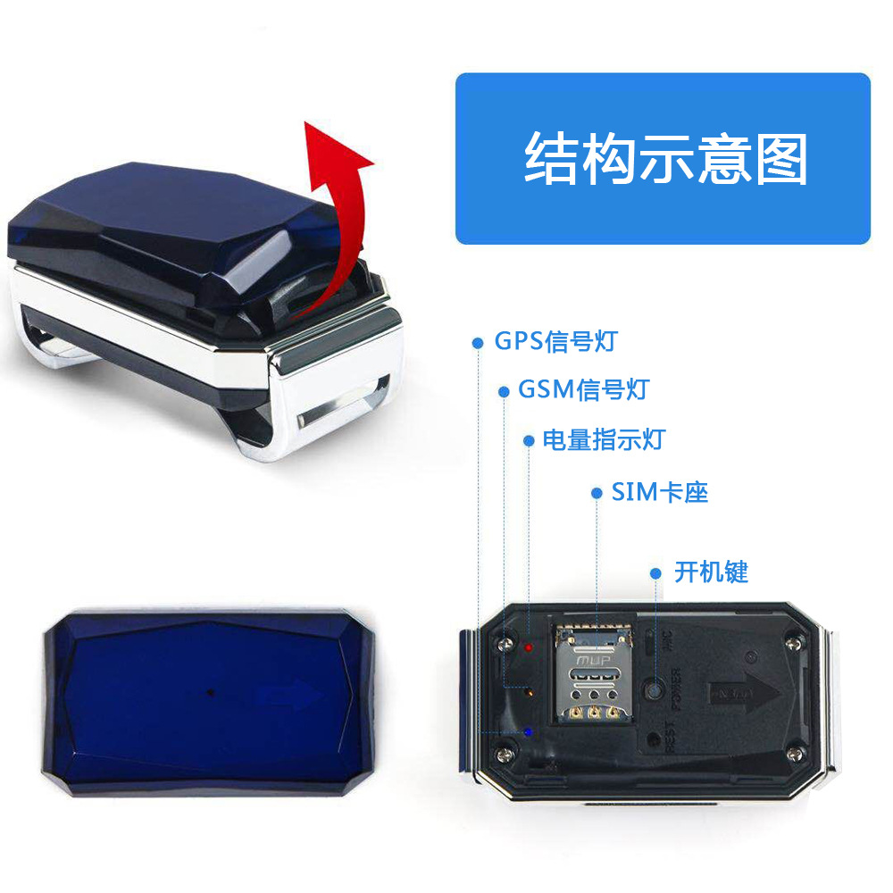 New Cool Gem IP67 Waterproof Pets' GPS Locator Dog Cat Cattle Sheep Hunting Dog Tracking Anti-Lost New Cool Gem IP67 Waterproof Pets' GPS Locator Dog Cat Cattle Sheep Hunting Dog Tracking Anti-Lost