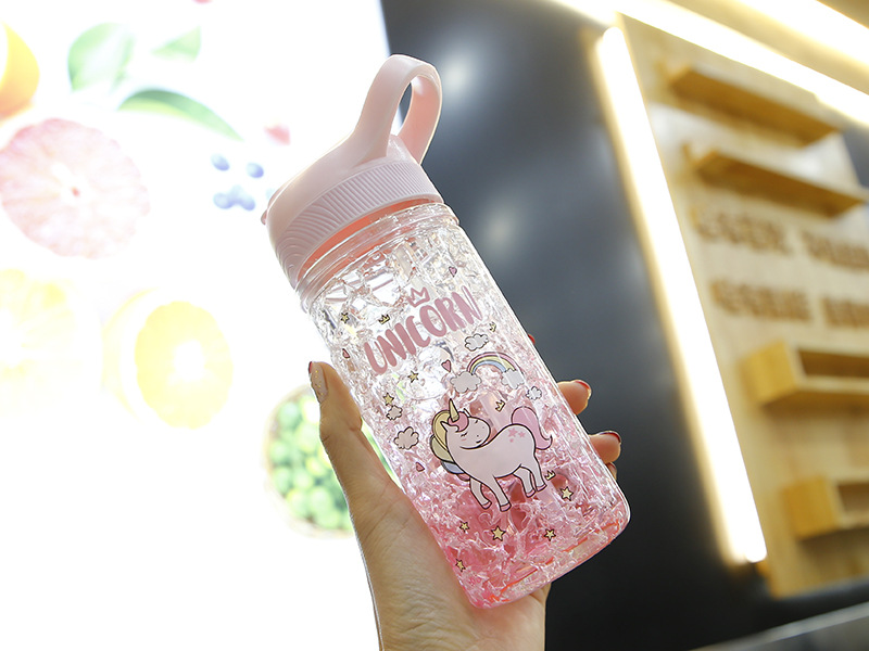 Factory Direct Sales Cartoon Fashion Unicorn Summer Ice Cup Portable Portable Female Student Drinking Cup Sports Cup