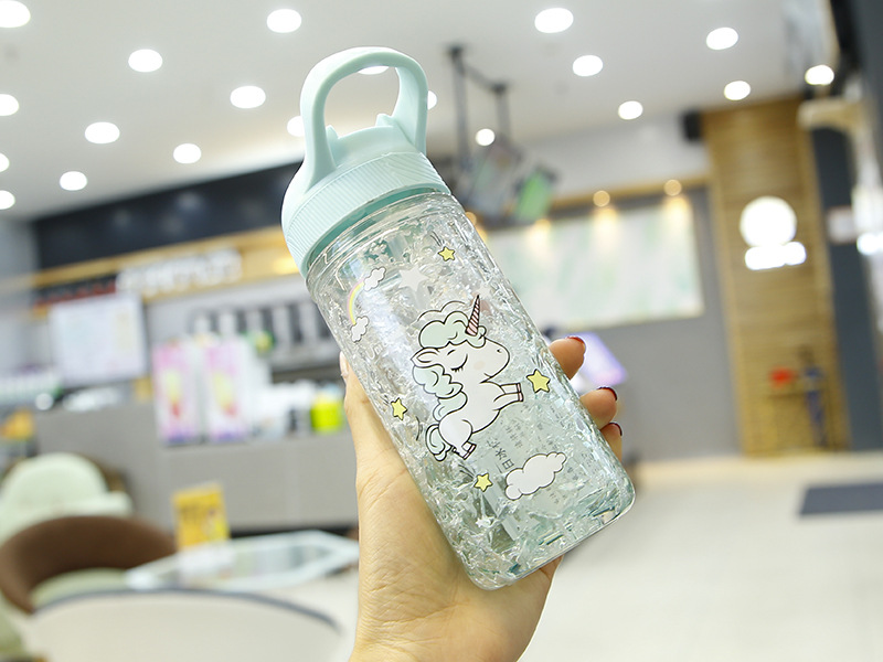Factory Direct Sales Cartoon Fashion Unicorn Summer Ice Cup Portable Portable Female Student Drinking Cup Sports Cup