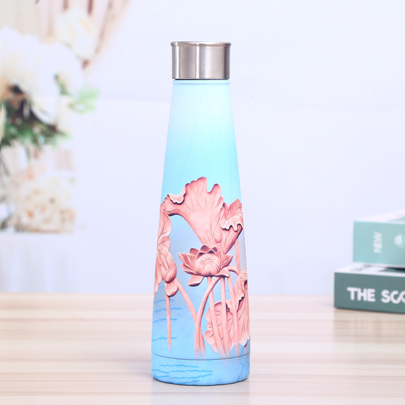 Hot Sale 304 Stainless Steel Sports Kettle Vacuum Cup Gift Small-Mouth Tapered Cola Bottle Outdoor Sports Cup