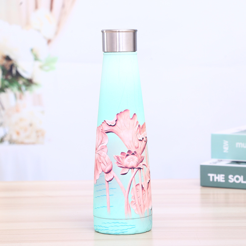 Hot Sale 304 Stainless Steel Sports Kettle Vacuum Cup Gift Small-Mouth Tapered Cola Bottle Outdoor Sports Cup