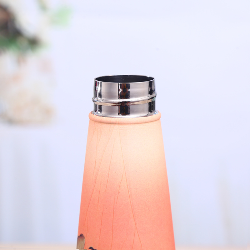 Hot Sale 304 Stainless Steel Sports Kettle Vacuum Cup Gift Small-Mouth Tapered Cola Bottle Outdoor Sports Cup