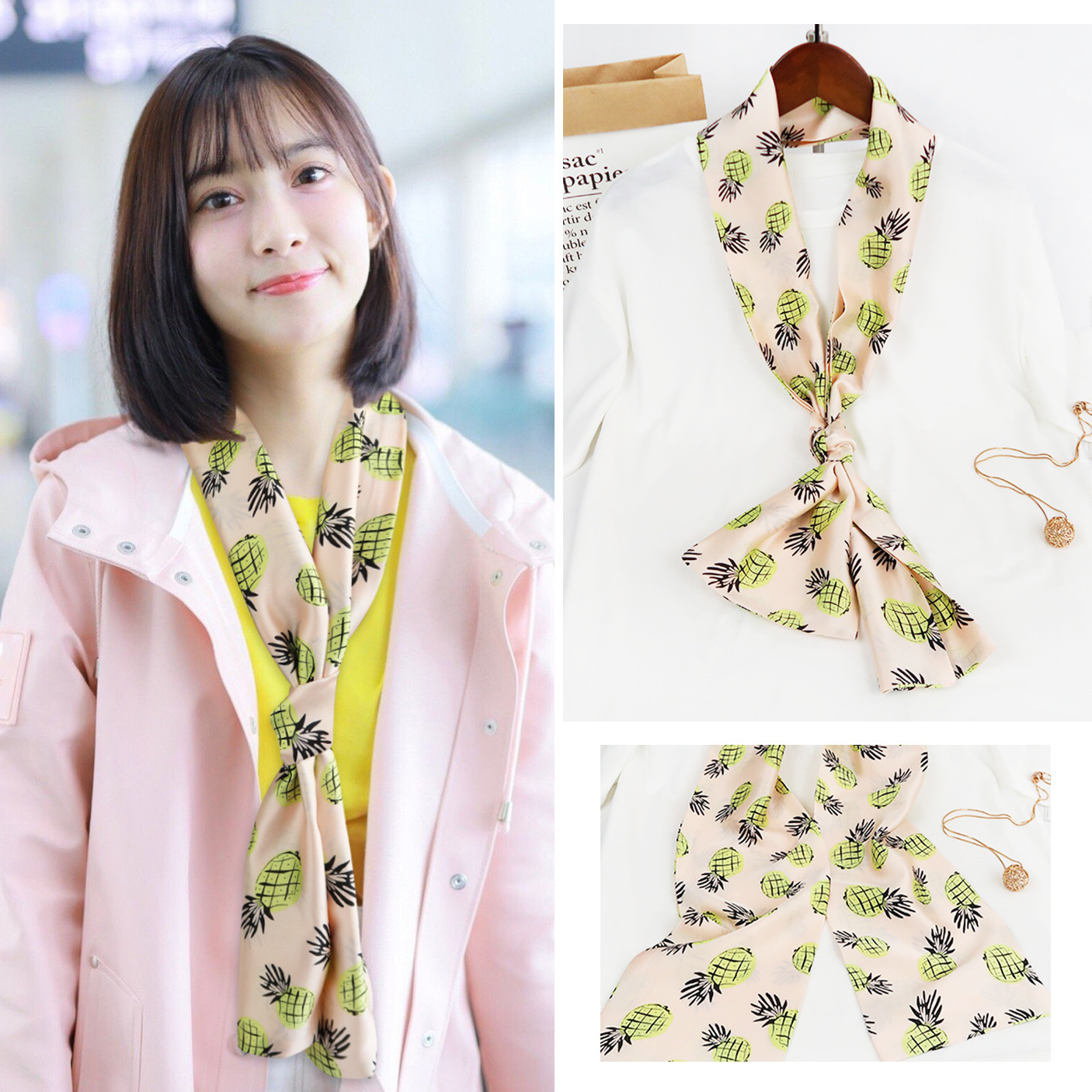 Inspired Long Scarf Female Spring and Autumn Ribbon Arm Bag Artificial Silk Small Neckerchief Narrow Scarf Whole
