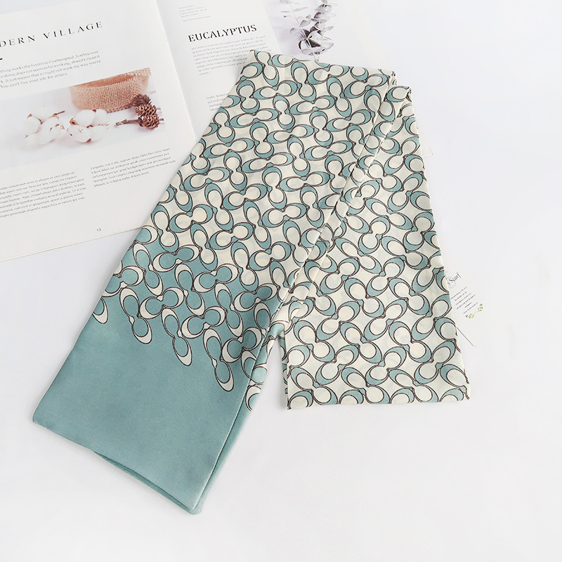 Inspired Long Scarf Female Spring and Autumn Ribbon Arm Bag Artificial Silk Small Neckerchief Narrow Scarf Whole