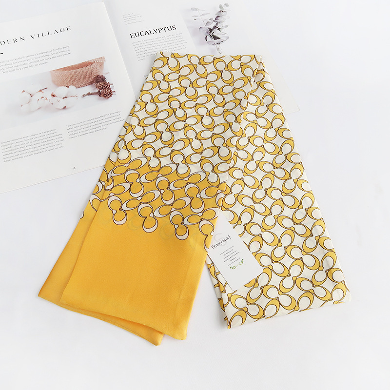 Inspired Long Scarf Female Spring and Autumn Ribbon Arm Bag Artificial Silk Small Neckerchief Narrow Scarf Whole