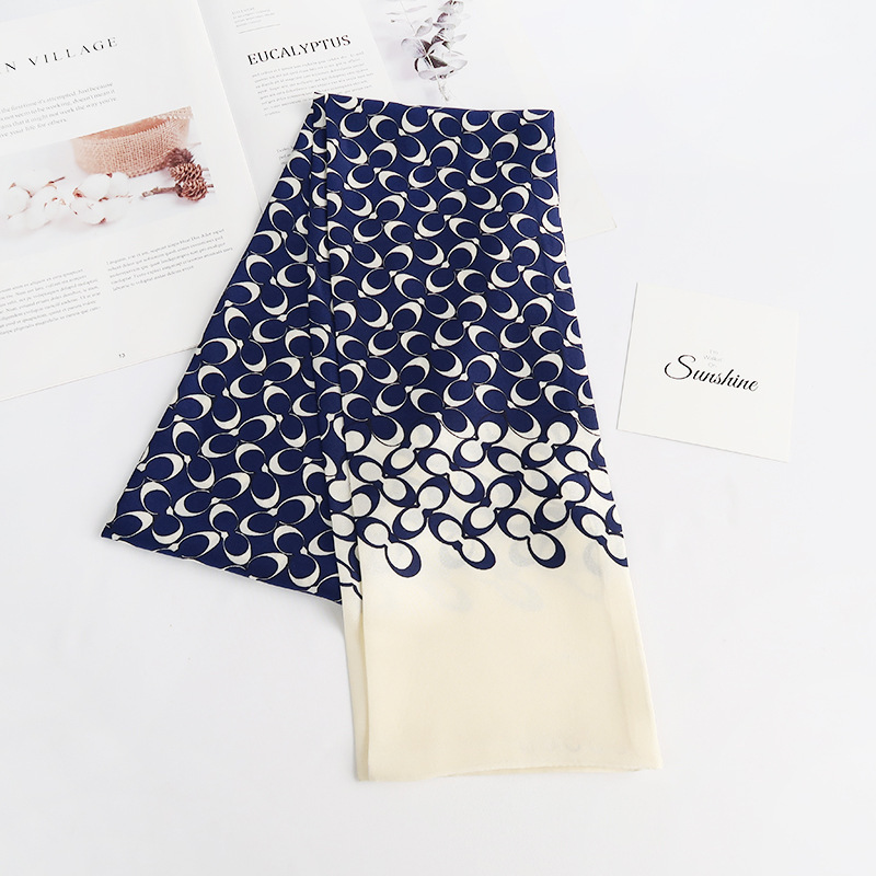 Inspired Long Scarf Female Spring and Autumn Ribbon Arm Bag Artificial Silk Small Neckerchief Narrow Scarf Whole