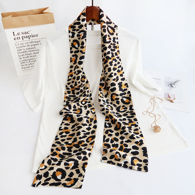 Inspired Long Scarf Female Spring and Autumn Ribbon Arm Bag Artificial Silk Small Neckerchief Narrow Scarf Whole