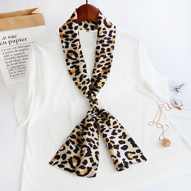 Inspired Long Scarf Female Spring and Autumn Ribbon Arm Bag Artificial Silk Small Neckerchief Narrow Scarf Whole