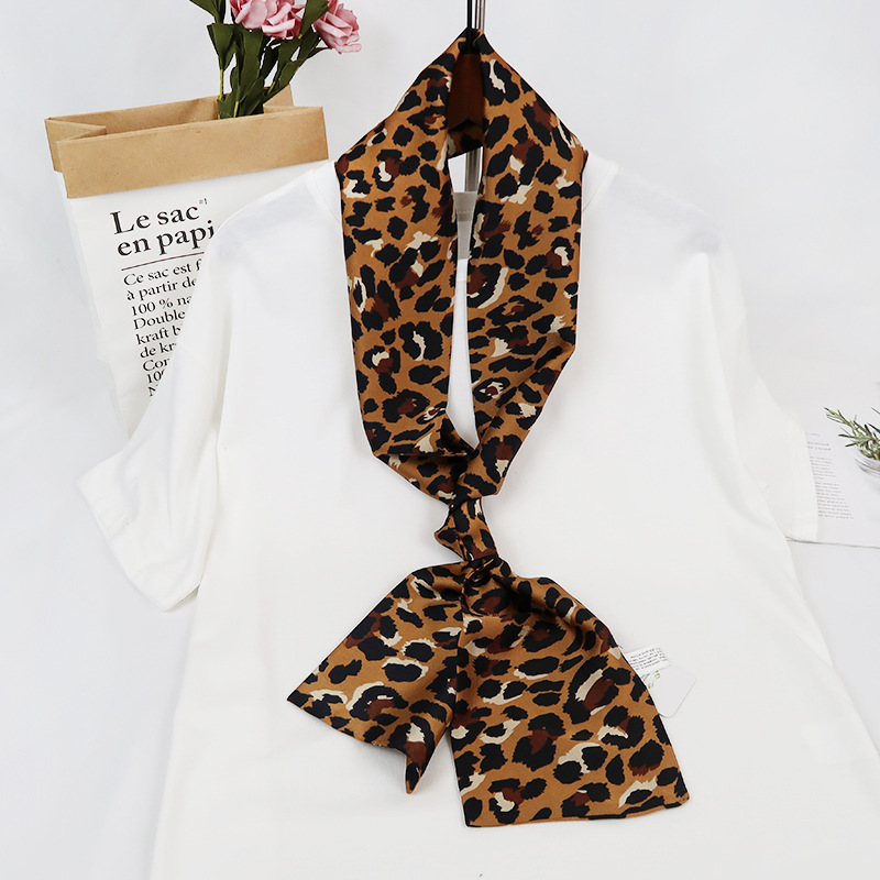 Inspired Long Scarf Female Spring and Autumn Ribbon Arm Bag Artificial Silk Small Neckerchief Narrow Scarf Whole