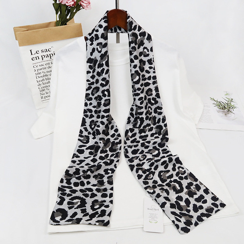 Inspired Long Scarf Female Spring and Autumn Ribbon Arm Bag Artificial Silk Small Neckerchief Narrow Scarf Whole