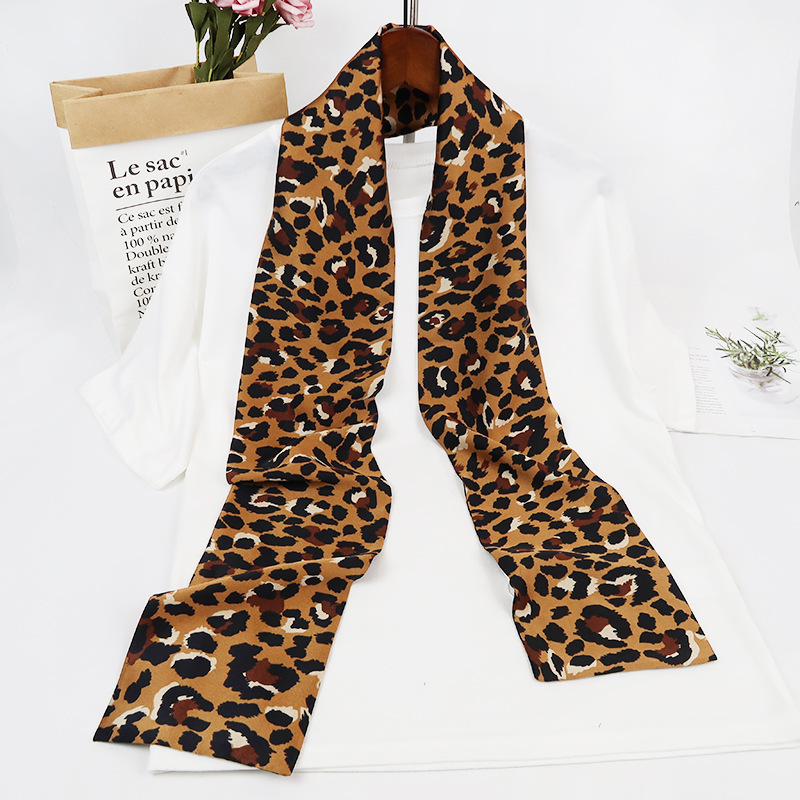 Inspired Long Scarf Female Spring and Autumn Ribbon Arm Bag Artificial Silk Small Neckerchief Narrow Scarf Whole